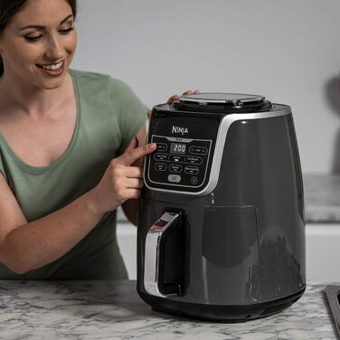 Фритюрниця Ninja AF160UK MAX, 5.2 л, 6-в-1, без олії, Air Fry, Max Crisp, для смаження, випікання, розігріву, дегідратації, сімейна, цифрова, приготування з заморожених продуктів, з антипригарним покриттям