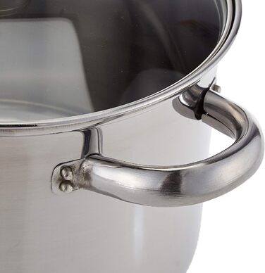 Набір з 3 каструль KitchenCraft з пароваркою, 3-рівневий, з нержавіючої сталі, для індукції, 22 см, сріблястий, у подарунковій коробці