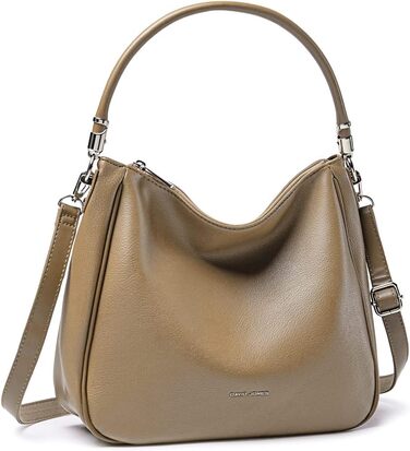 Сумка жіноча David Jones Hobo бежевого кольору, середнього розміру, з м'якої PU шкіри, через плече, шопер, довгі ручки, класична повсякденна сумка