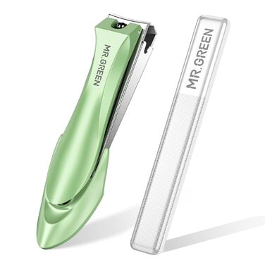 Професійний набір для манікюру MR.GREEN: кусачки для нігтів з пилкою, для чоловіків, жінок, дітей та літніх людей, зелений колір, подарункова упаковка