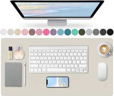 Підкладка на стіл, 80x40 см, з PU-шкіри, для офісу та дому, захист від подряпин, антиковзаюча, білий колір