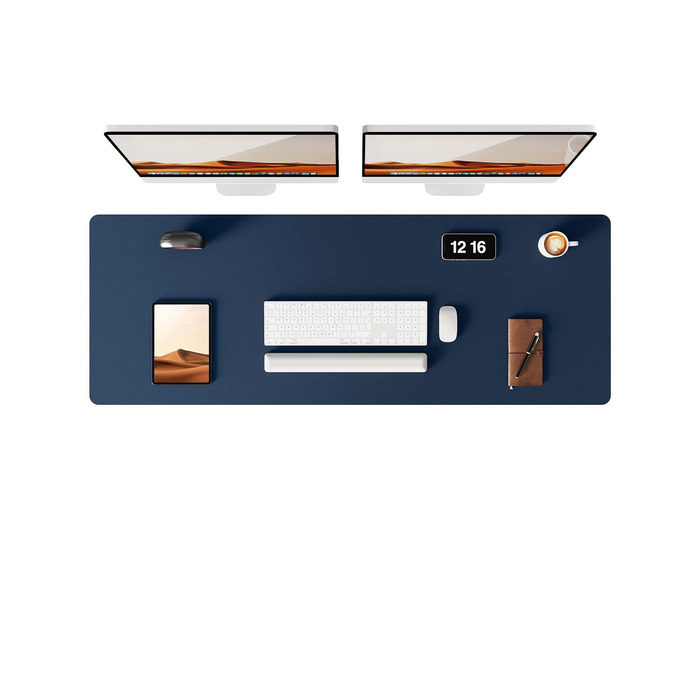 Підкладка для миші та столу YSAGi Premium Leder XXL 90x43 см, темно-синя. Килимок для письма, офісний аксесуар для дому та офісу