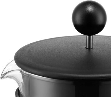 Bodum Kenya Френч-прес для кави - 1л, 8 чашок, з боросилікатного скла та нержавіючої сталі, миється в посудомийній машині, Made in Portugal, чорний