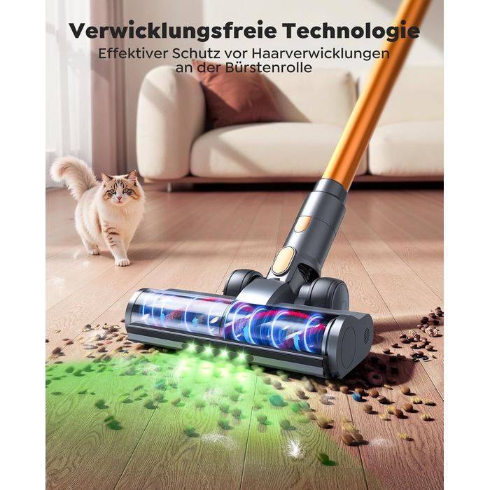 SMOTURE VAC04 Бездротовий акумуляторний пилосос, 50000 Па потужність всмоктування, 65 хвилин роботи, самостійна підставка, гнучкий шланг, щітка Anti-Tangle, док-станція для зарядки, для шерсті тварин, килимів та твердих поверхонь