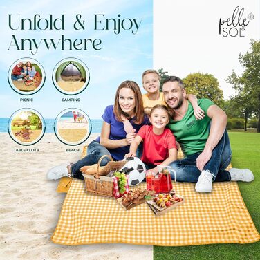 Плед для пікніка Pelle & Sol, 200x140 см, водонепроникний, з ручкою, для відпочинку на природі