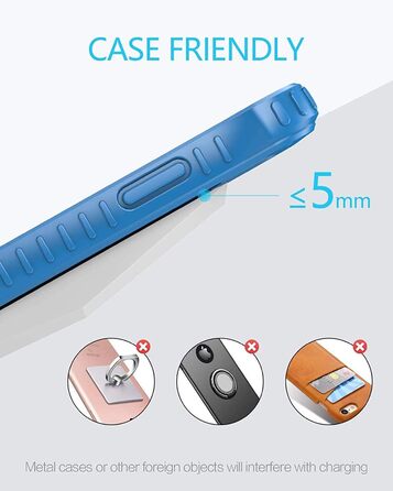 Бездротовий зарядний пристрій NANAMI Qi для iPhone 17/16/15/14/13/12 Pro/11/XS Max/XR/X/8 Plus та Samsung Galaxy S25/S24/S23, білий