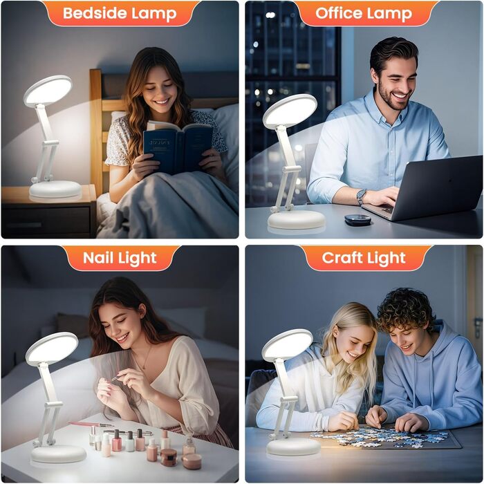 Світлодіодна лампа для читання One Fire 48 LED з USB, 10W адаптер, 40см, гнучка, біла - нічник для дитячого ліжка