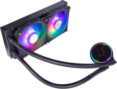 Система водяного охолодження Cooler Master MasterLiquid PL Flux 240 (білий) - AIO з 2 x 120mm вентиляторами, ARGB-контролер (2-ге покоління), сумісна з AMD та Intel
