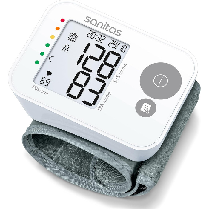 Тонометр Sanitas SBC 22 на зап'ястя (автоматичний вимірювання тиску та пульсу, функція попередження про аритмію)