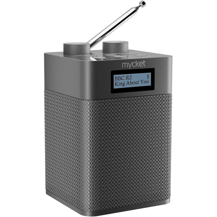 Портативне DAB/DAB+ радіо з цифровим UKW радіоприймачем, FM радіо з Bluetooth 5.0, USB, 80 попередніх станцій, LED дисплеєм сірого кольору