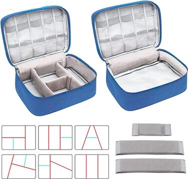 Органайзер для кабелів LTLSZRN, кейс-організатор для електроніки, синій