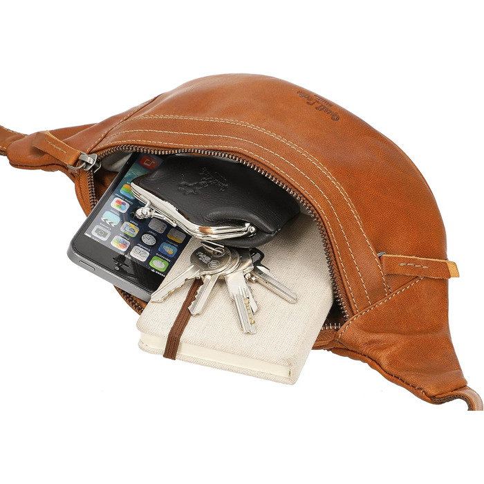 Чоловіча та жіноча поясна сумка Gusti Leather Spencer I з натуральної шкіри, регульований ремінь (волоський горіх)