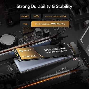 SSD Phixero P7000Pro 1TB M.2 NVMe PCIe Gen4x4 - 7000 МБ/с | Для PS5, геймінгу та редагування відео