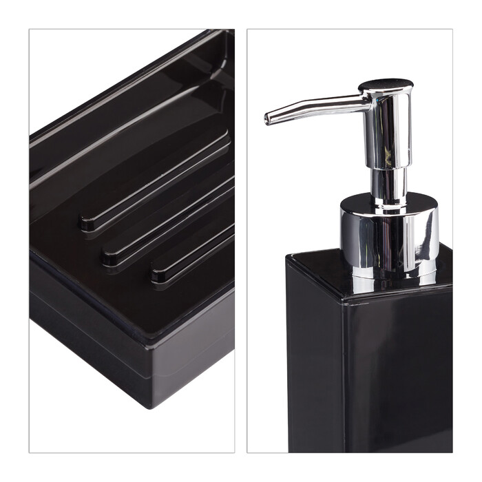 Relaxdays Bathroom Accessories Set, 4-piece