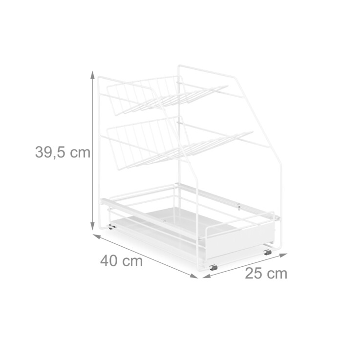 Relaxdays Kitchen Cabinet Organizer White