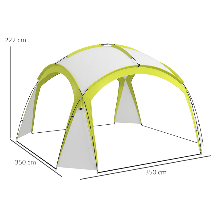 Намет Event Shelter від Outsunny, 3,5 x 3,5 м з дверцятами на гачках, водовідштовхувальний, зимостійкий, ідеальний для саду, вечірок, фестивалів, кемпінгу. Зелений колір | Aosom