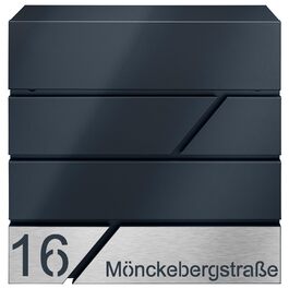 Поштовий ящик з газетницею з нержавіючої сталі, настінний, з замком та газетницею - лазерне гравіювання (Модель 4)