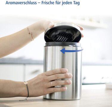 Контейнер для кави Xavax на 1 кг (з ложкою, з нержавіючої сталі, герметичний) срібний, One Size