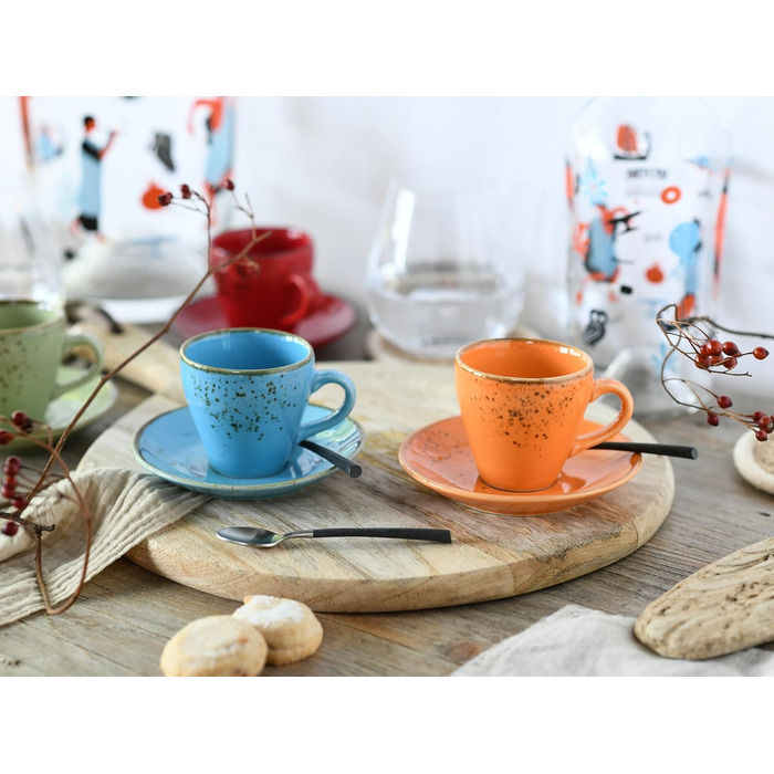Набір посуду CreaTable Serie Nature Collection 8 предметів для 4 осіб, кавовий сервіз з кераміки, для капучино та еспресо, придатний для мийки в посудомийній машині та мікрохвильової печі