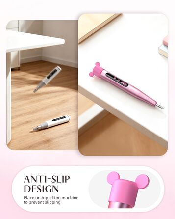 Електрична фрезерна машинка JOREST 13-в-1 бездротова, 35 000 об/хв, 6 режимів - набір для манікюру для гелевих та акрилових нігтів, догляд за нігтями для початківців, рожевий колір