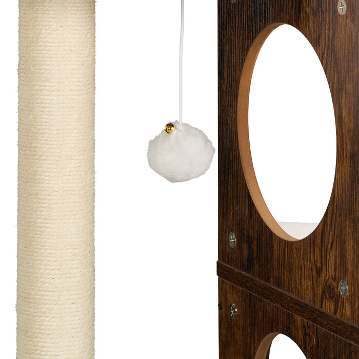 Relaxdays Cat Tree with Litter Box Cabinet, 128 cm
