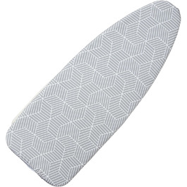 Чохол для прасувальної дошки Seiritex з підкладкою, 45.7 x 124.5 см, з терморефлекторним покриттям, з липучками, товста підкладка з еластичними краями, 3-шаровий чохол для прасувальної дошки (Сірий Куб) Сірий Куб 18x49