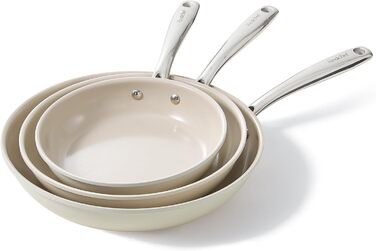 Redchef Ceramic Induction Nonstick Pan Set - 20/24/28cm - PTFE, PFAS, PFOA Free - Compatible with All Cooktops, Oven Safe, Dishwasher Safe