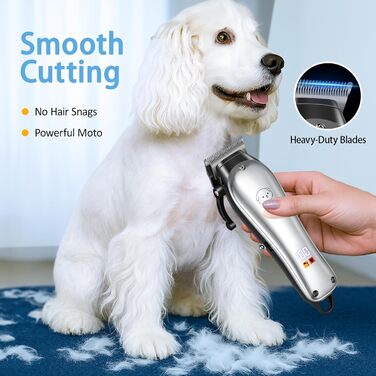 Професійна машинка для стрижки собак та котів Leise, 4 насадки, бездротова, для густого та кучерявого волосся