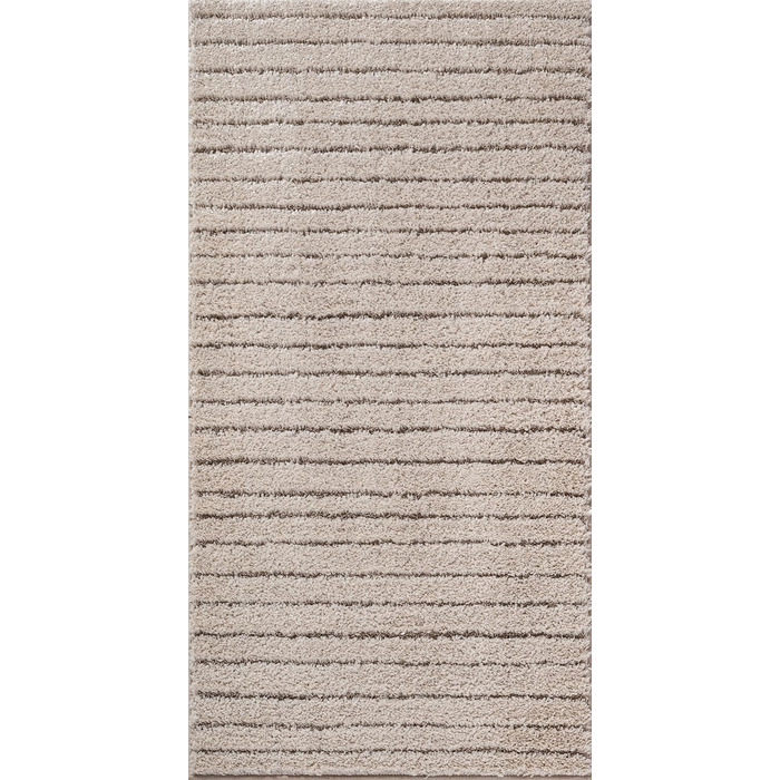 Килим Bahar Shaggy: Елегантний дизайнерський килим для вітальні, м'який та легкий у догляді, високий ворс, бежевий (80 x 150 см)