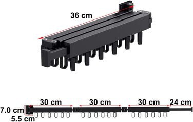 Висувний сушильник для білизни настінний з гачками, компактний для балкона, ванної кімнати, спальні (білий)