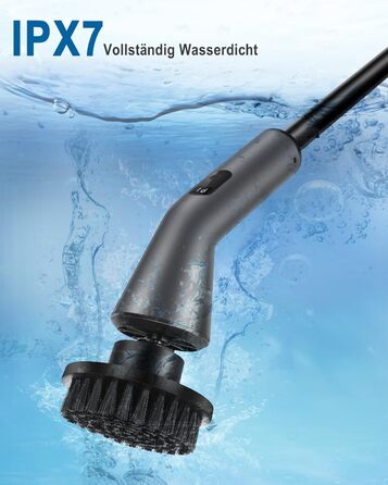 Електрична щітка для чищення, Spin Scrubber з 7 насадок, водонепроникна IPX7, регульована ручка, для ванної кімнати, кухні, плитки, авто, підлоги