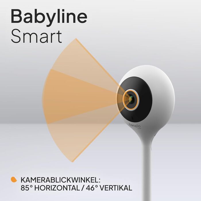 Дитячий відеомонітор Lionelo Care Babyline Smart з Wi-Fi, камерою, мобільним додатком та датчиками руху/звуку (білий)