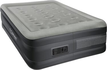 Надувна матрац для 2 осіб ML-Design 203x157x47 см з електричним насосом, сертифікат TÜV, для кемпінгу та гостей, сірий