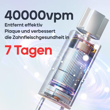Електрична звукова зубна щітка Seago SG-958 (біла), 40000 вібрацій/хв, 5 режимів, 8 насадок, USB-зарядка