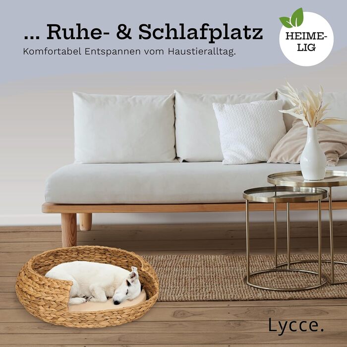 Dog bed, cat bed, Opal water hyacinth, natural, Size 5 (Ø 83 cm) (Size 2)