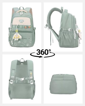 Шкільний рюкзак для підлітків: водонепроникний, великий, для дівчат та хлопців. Ідеальний для школи, подорожей та повсякденного використання (Блакитний)