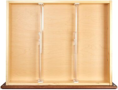 mDesign 8-Piece Adjustable Drawer Organizer – Practical Drawer Divider for Cabinet and Dresser – Flexible Plastic Compartmentalizer – Clear
