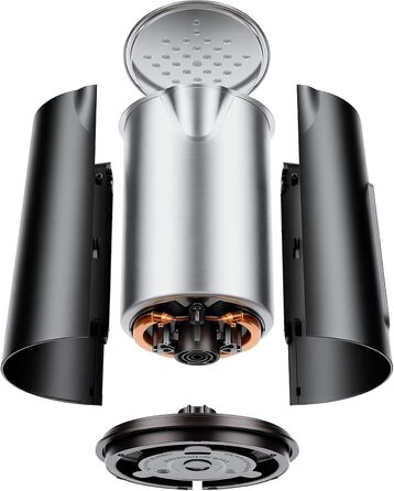 Електричний чайник Aeco AQA NEO з нержавіючої сталі, 1.7 л, 2150 Вт, без BPA, фільтр від накипу, бездротовий, CoolTouch, шампань срібло (Aqa Elite (чорний матовий))