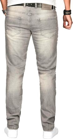 Чоловічі джинси Alessando Salvarini Slim Fit сірі, еластичні (36W/32L)