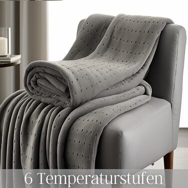 Електрична ковдра Steinborg з автовимкненням | 150 x 80 см | Таймер 6 год | Можна прати при 30°C | 6 температурних режимів | З пультом дистанційного керування | Тепла ковдра | Тепло під матрац | Тепла підстилка