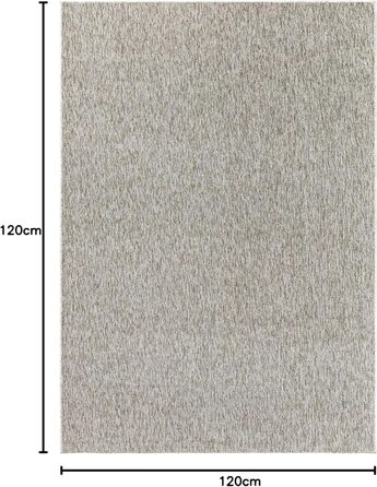 Килим для вітальні HomebyHome 120x170 см, однотонний, меланжевий, короткий ворс, м'який, легко миється, для кухні, їдальні, спальні, коричневий