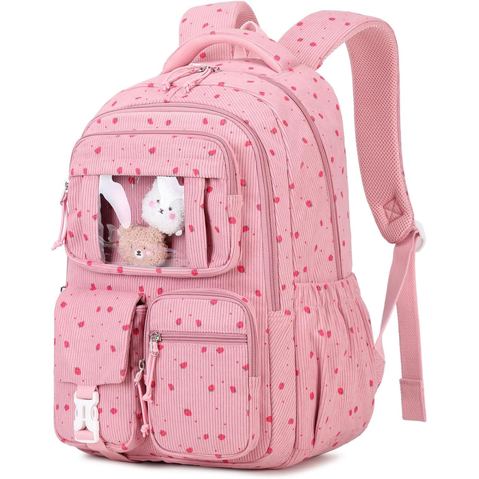 Дитячий рюкзак для дівчаток - шкільні сумки для учнів середньої школи - рюкзак для початкової школи (Рожева Полуниця)
