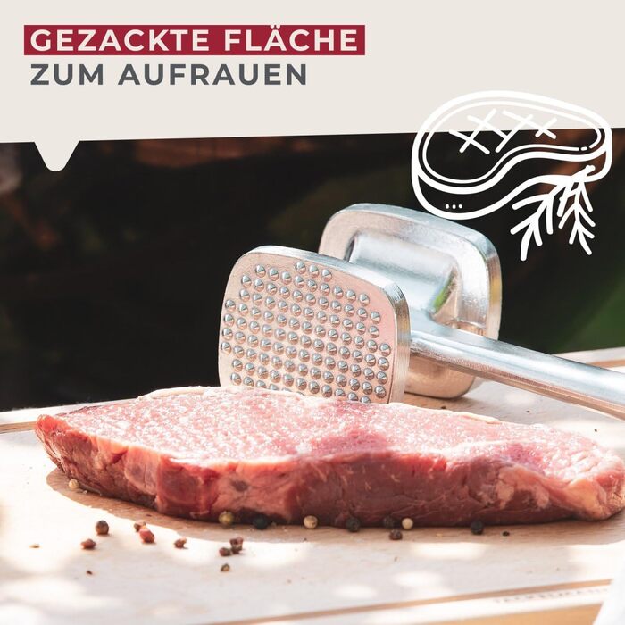 Тістоміс Fackelmann з м'якими ручками – молоток для м'яса з чорної сталі 28 см