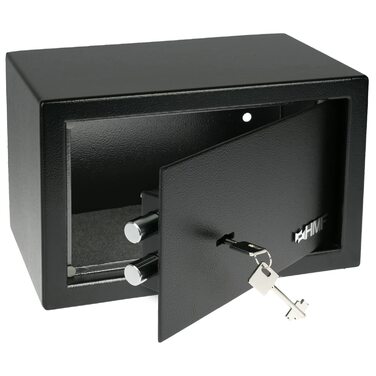 Меблевий сейф HMF 49200-02 Safe Tresor з ключем, чорний, 31x20x20 см