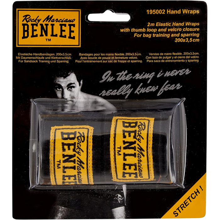 Боксерські рукавички BenLee з натуральної шкіри Fighter (Чорні, 14 oz) + Боксерські бандажі Rocky Marciano