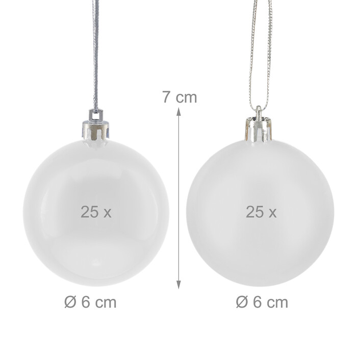 Relaxdays Set of 50 Christmas Baubles