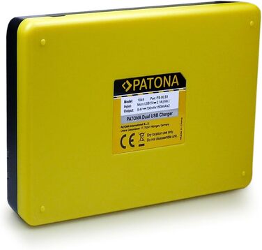 Зарядний пристрій Patona USB Dual для акумуляторів Olympus BLS-5/BLS-50/BLS-1 (OM-D E-M10 II-IV, Pen E-PL2-E-PL9, E-P3, PM1/PM2, Stylus 1, E-450) - одночасний заряд 2-х акумуляторів