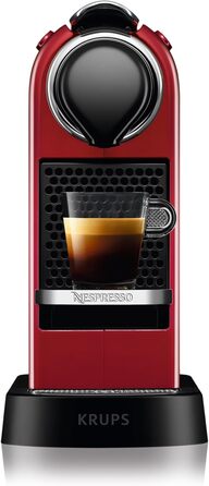 Кавова машина Krups Nespresso CitiZ XN7415, капсульна, 1260 Вт, 19 бар, резервуар 1 л, червона