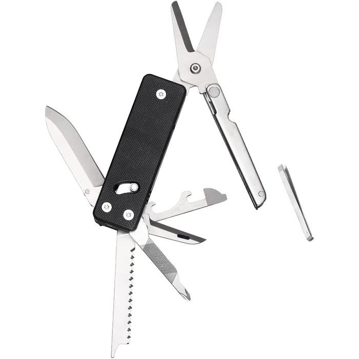 Мультитул ROXON KS2E Elite з великими ножицями, 13 функцій, G10 руків'я, кишенькова кліпса для кемпінгу та екстрених ситуацій