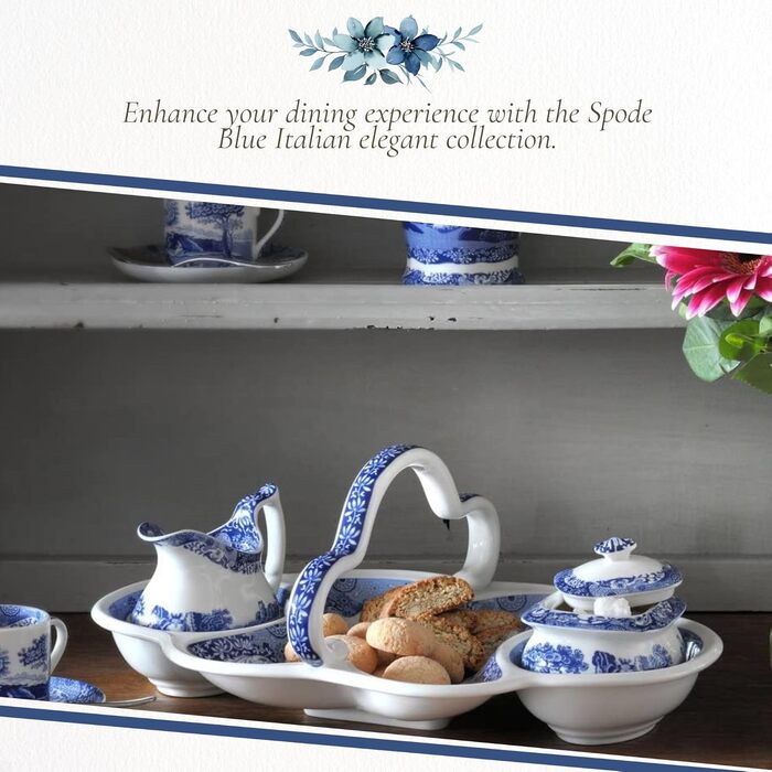 Spode Blaue Zuckerdose з кришкою, 266 мл, Steingut, вінтажний дизайн, придатна для миття в посудомийній машині, мікрохвильовій печі та морозильній камері